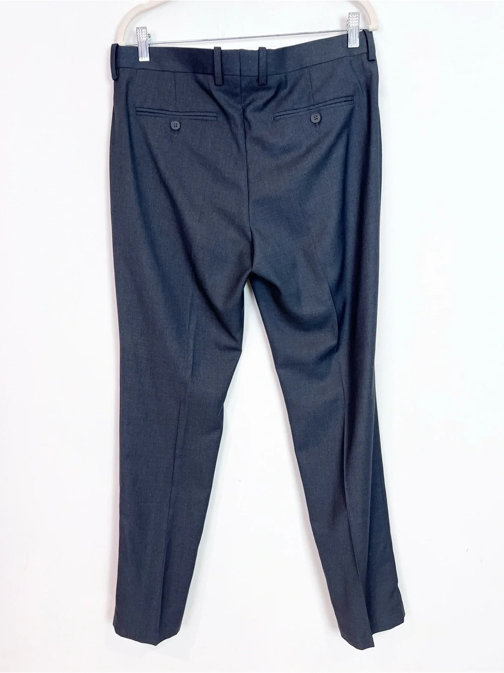 H&M SLIM FIT CHARCOAL GRAY MENS DRESS SLACKS PANTS MENS SZ 34R